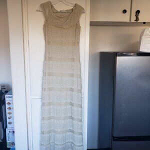MaxStudio Cream Long Dress Size Small